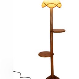 Devansh White Conical Wooden Floor Lamp-28