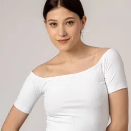 PYR8 Striped Off-Shoulder Cold-Shoulder Top-image-73
