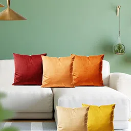 ArtzFolio Multicoloured Set of 5 Velvet Square Cushion Covers-8