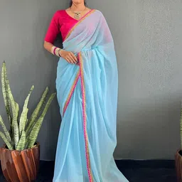 KALINI Designer Embellished Border Poly Georgette Saree-picture-35