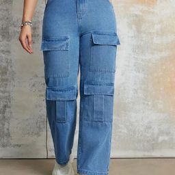 DressBerry Women Comfort Wide Leg High-Rise Light Fade Acid Wash Stretchable Jeans-image-65