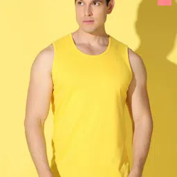 WOOSTRO 2-Pcs Odour-Free Combed Cotton Innerwear Vests VWS26(PLAIN YELLOW)(MORE PEACH)-image-59