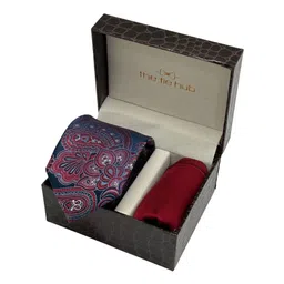 The Tie Hub Men Pack Of 2 Paisley Printed Necktie With Pocket Square Accessory Gift Set-image-15