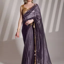 Mitera Mirror Work Organza Saree-picture-19