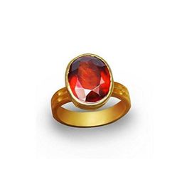 GenZcomplex Gold-Plated Brass Garnet Finger Ring-image-48