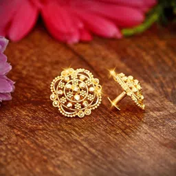 DIVASTRI Gold-Plated Floral Shaped Studs-image-85