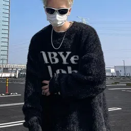 KPOP Men Typography Printed Pullover-image-61