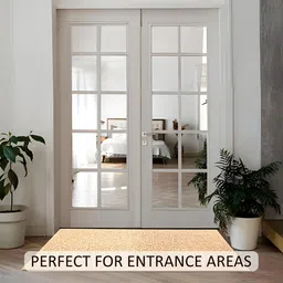Kuber Industries Cream Coloured Water Absorbing Door Mat-65