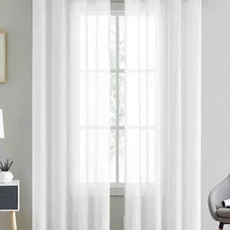 Myntra Elegant Homes Set Of 2 White Linen Solid Door Curtain-picture-27