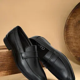 RDXO Men Solid Square Toe Slip-On Leather Loafers-picture-13