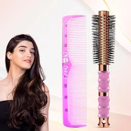 MAJESTIQUE Set Of 2 Round Hair Brush & Comb-image-22
