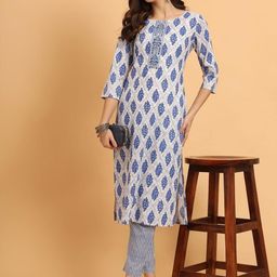 Online selling Women Blue Kurta Sets-image-81
