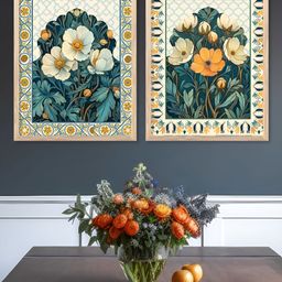 Kotart Green & White 2 Pieces Floral And Botanical Wooden Wall Arts-picture-43