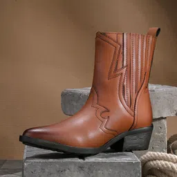 El Paso Women Block-Heeled Cowboy Boots-57
