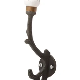 IndianShelf Black & White Ceramic Star Tree Clothes Hanger for Wall Hooks-image-64