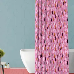 ArtzFolio Pink & White Printed Waterproof Shower Curtain-image-98
