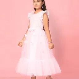 BAESD Flutter Sleeve Net Fit & Flare Midi Dress image 4