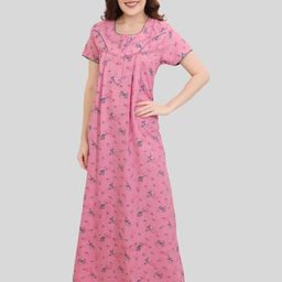 Glamoras Cotton Blend Maxi Nightdress-image-95