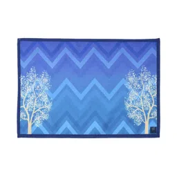ROMEE 6Pc Turquoise Blue & Purple printed Rectangle Shape Table Placemats image 2