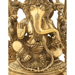 Exotic India Gold-Toned Lord Ganesha Religious Idol Showpiece-67