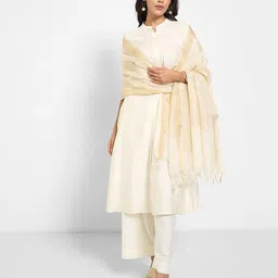 RANGMANCH BY PANTALOONS Striped Woven Design Dupatta-image-86