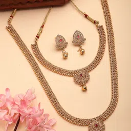 NVR Gold-Plated Kundan Stone-Studded Jadau Jewellery Set-20