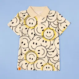 KiddoPanti Boys Graphic Printed Polo Collar Pure Cotton Regular Fit T-shirt-picture-15