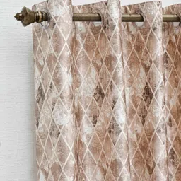 Ariana Beige & Brown Geometric Door Curtain-51