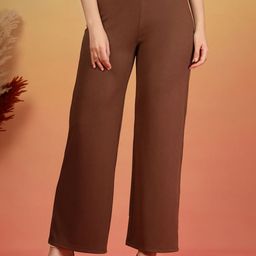 aayu Women Relaxed Regular Fit High-Rise Easy Wash Trousers-image-75