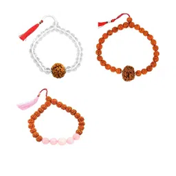 Divine souvenirs Unisex Set Of 3 Artificial Beaded Wraparound Bracelets-9
