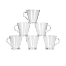 Somil Clear Glass Coffee & Tea Cup / Mug, Enjoy Your Drink in Style, Pack of 6, 150 Ml, 8.3 X 10.2 X 8 CM-image-87