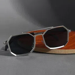 Fashion U Turn Unisex Oval Sunglasses commandosilverblack-10