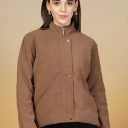Juelle Women Mock Collar Self Design Tailored Jacket-picture-13