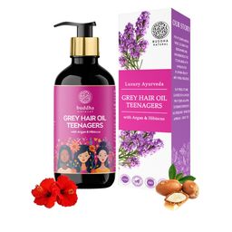 BUDDHA NATURAL Grey Hair Oil With Argan Oil & Hibiscus For Teenagers 200 ml-33