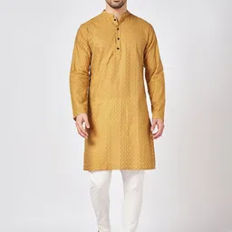 indus route by Pantaloons Men Geometric Thread Work Pathani Kurta-35