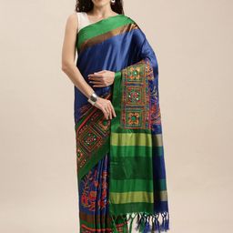 DIVASTRI Woven Design Embroidered Silk Cotton Banarasi Saree-picture-24