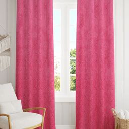 Aura Pink 3 Pieces Ethnic Motifs Room Darkening Long Door Curtains-picture-40