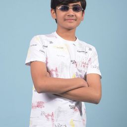 Crimsoune Club Boys Typography Printed Round Neck Slim Fit Cotton T-shirt-image-75