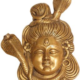 Exotic India 15" Lord Shiva Wall Hanging Statue in Brass - Made in India-image-69