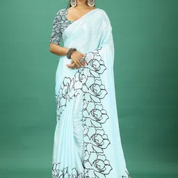 A.V.M. SILK MILLS Women Solid Pure Crepe Saree-image-67