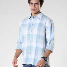 Espanshe Amabel Gingham Checked Long Sleeves Pure Cotton Shirt-image-25