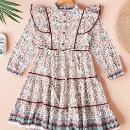 Bella Moda Girls Floral Printed Fit & Flare Dress-image-60