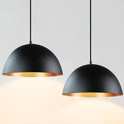 Decorcity 2 Pieces Black Hanging Pendant Vintage Ceiling Lamp-28