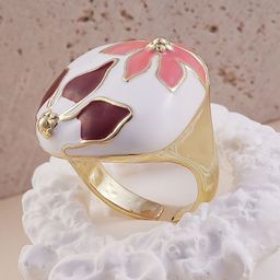 SOHI The Amaryllis Gold-Plated Adjustable Statement Finger Ring-56