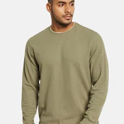 Octave Men Solid Round Neck Sweatshirt-image-19