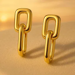 Rubans Voguish 18K Gold-Plated Geometric Shaped Chunky Drop Earrings-picture-22