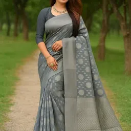 Moda Rapido Woven Banarasi Pure Cotton Saree-picture-6