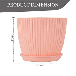 Kuber Industries 6-Pieces Pink & Peach Colored Textured Planters image 3