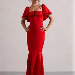 WANQUILA Butterfly Sleeves Maxi Longline Top Dress-picture-13