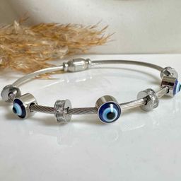 Zabby Allen Stainless Steel Bangle-Style Bracelet-image-97